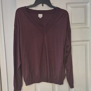 a new day Women's V-Neck Sweater - Rich Burgundy